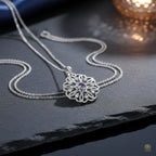🌙💫Silver Birthstone Pendant with Chain – Pack of 1 ✨💎