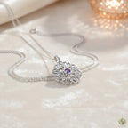 🌙💫Silver Birthstone Pendant with Chain – Pack of 1 ✨💎