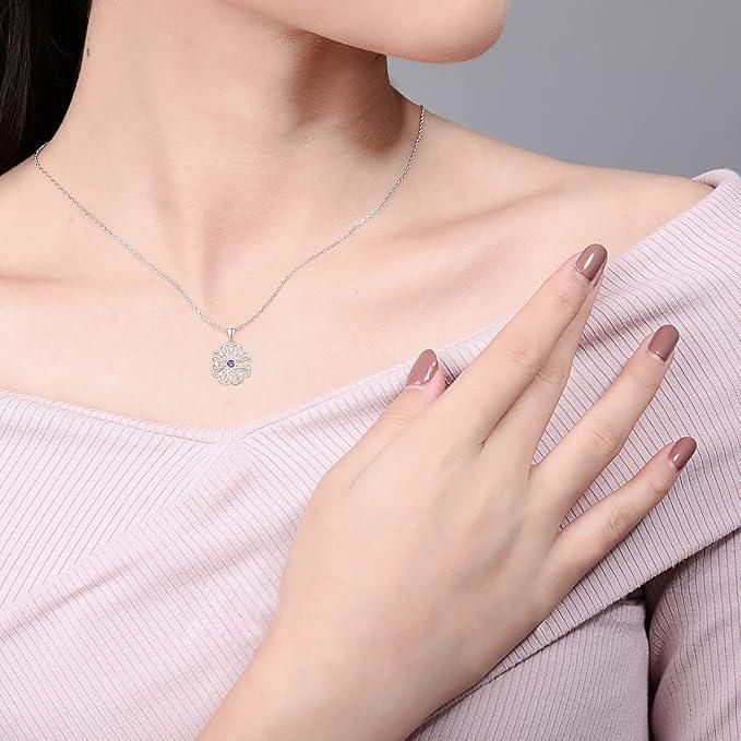 🌙💫Silver Birthstone Pendant with Chain – Pack of 1 ✨💎